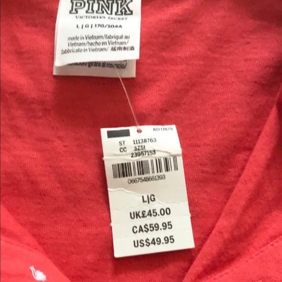 NWT PINK Rugby Logo Collared Shirt LARGE/XL Retails $50 - Picture 4 of 9